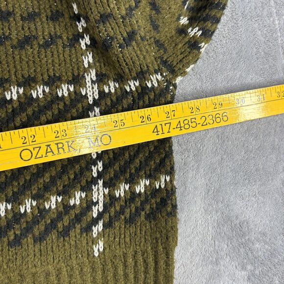 Arizona Jean Co Sweater Womens XL XXL Green Black Plaid Mock Neck Cropped Knit - Picture 5 of 13